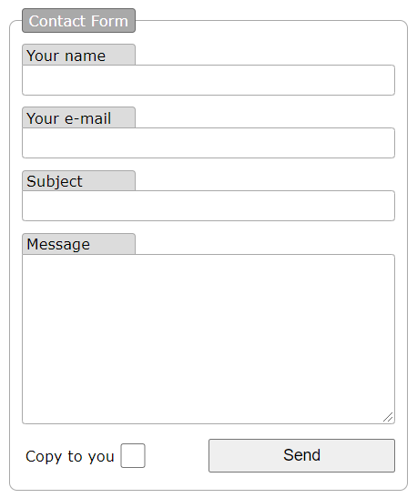 ContactForm screen shot